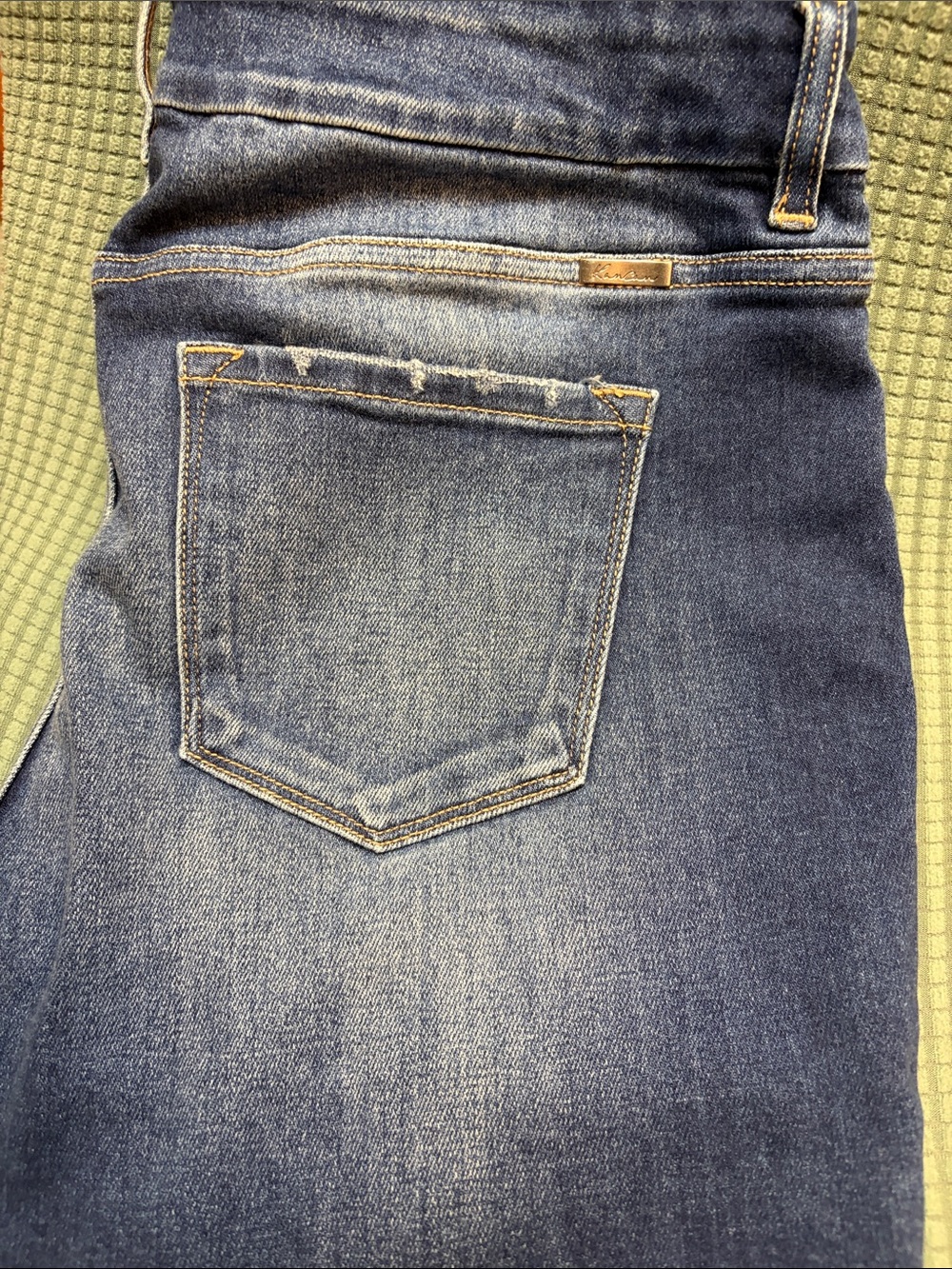 KanCan Women's Bookcut Jeans with Faded Pocket Detail
